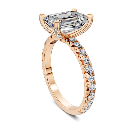 Anna Pavé Prong Solitaire Engagement Ring