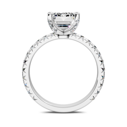 Anna Pavé Prong Solitaire Engagement Ring