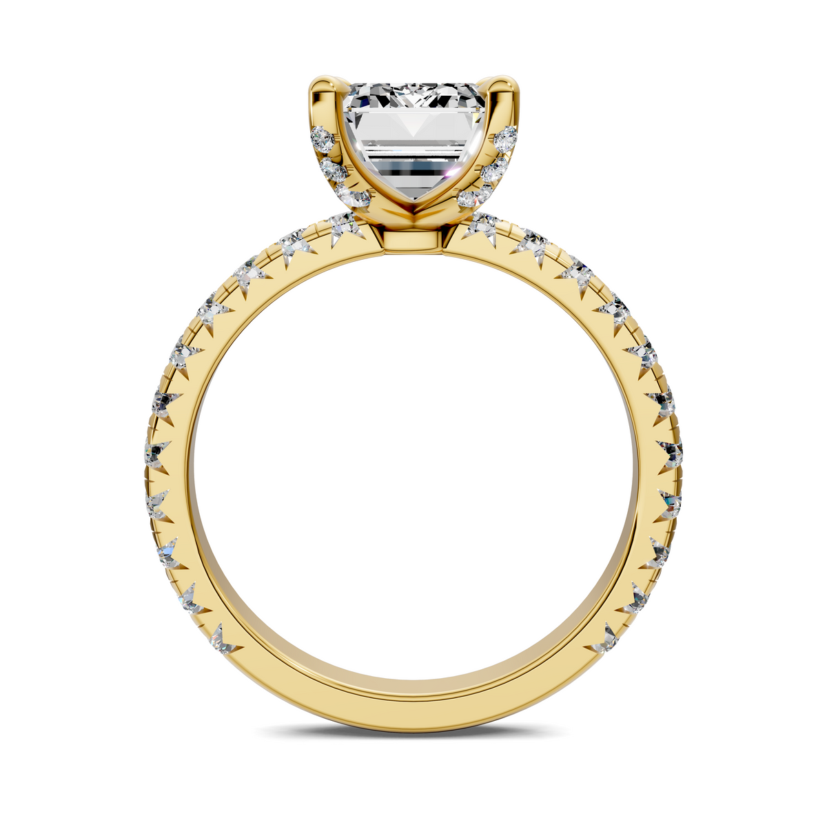 Anna Pavé Prong Solitaire Engagement Ring