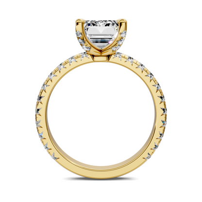 Anna Pavé Prong Solitaire Engagement Ring