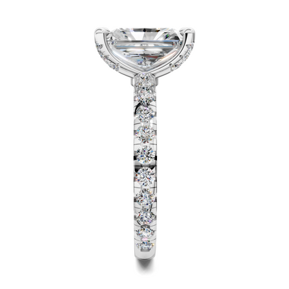 Anna Pavé Prong Solitaire Engagement Ring