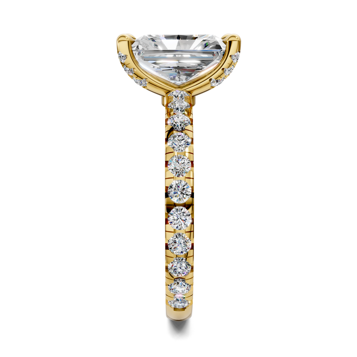 Anna Pavé Prong Solitaire Engagement Ring