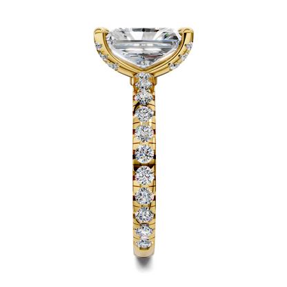 Anna Pavé Prong Solitaire Engagement Ring