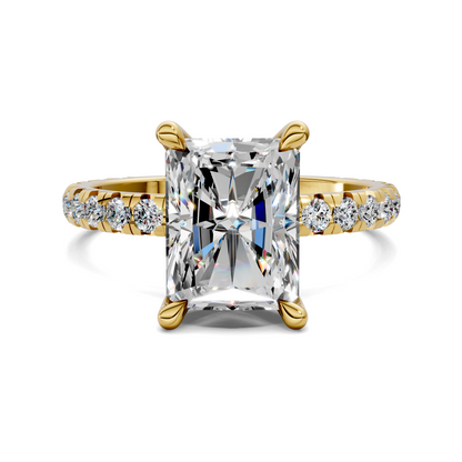Anna Pavé Prong Solitaire Engagement Ring