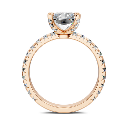 Anna Pavé Prong Solitaire Engagement Ring