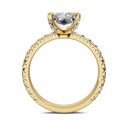 Anna Pavé Prong Solitaire Engagement Ring
