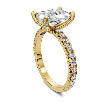 Anna Pavé Prong Solitaire Engagement Ring
