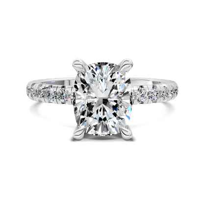 Anna Pavé Prong Solitaire Engagement Ring