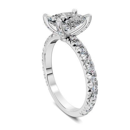 Anna Pavé Prong Solitaire Engagement Ring