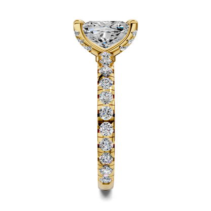 Anna Pavé Prong Solitaire Engagement Ring