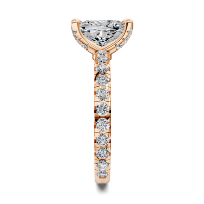 Anna Pavé Prong Solitaire Engagement Ring