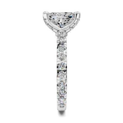 Anna Pavé Prong Solitaire Engagement Ring