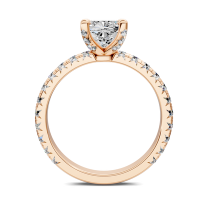 Anna Pavé Prong Solitaire Engagement Ring