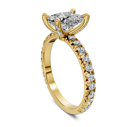 Anna Pavé Prong Solitaire Engagement Ring