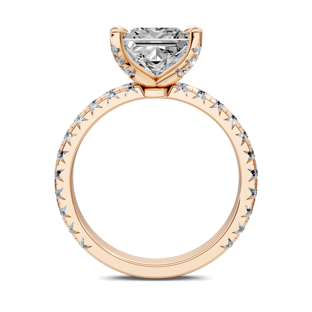 Anna Pavé Prong Solitaire Engagement Ring