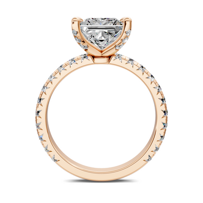 Anna Pavé Prong Solitaire Engagement Ring