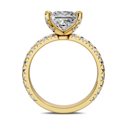 Anna Pavé Prong Solitaire Engagement Ring
