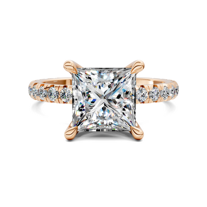 Anna Pavé Prong Solitaire Engagement Ring