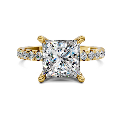 Anna Pavé Prong Solitaire Engagement Ring