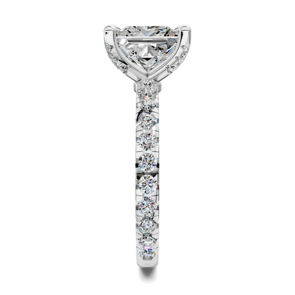 Anna Pavé Prong Solitaire Engagement Ring