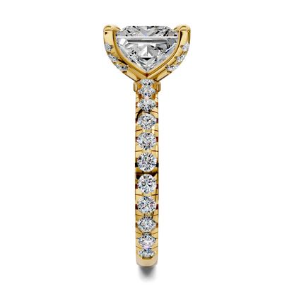 Anna Pavé Prong Solitaire Engagement Ring