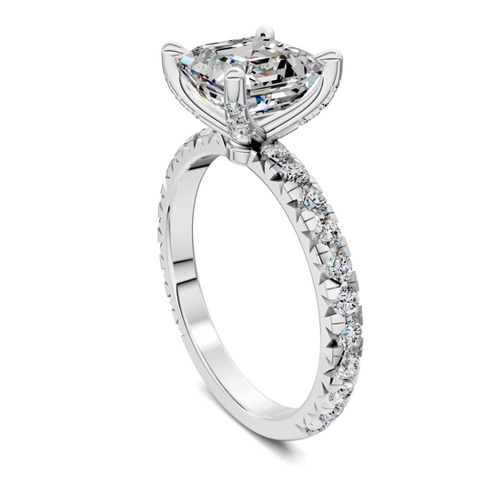 Anna Pavé Prong Solitaire Engagement Ring
