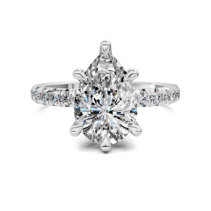 Anna Pavé Prong Solitaire Engagement Ring