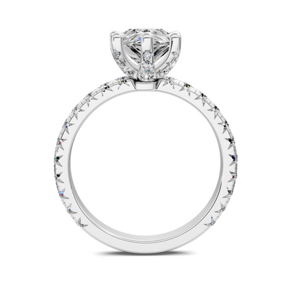 Anna Pavé Prong Solitaire Engagement Ring