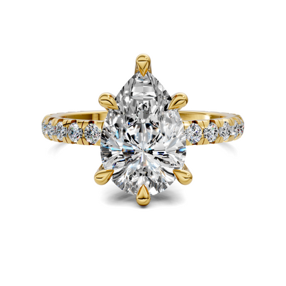Anna Pavé Prong Solitaire Engagement Ring
