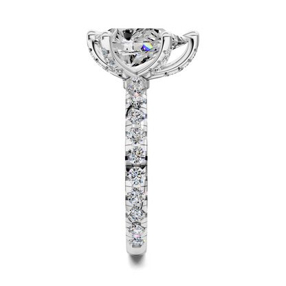 Anna Pavé Prong Solitaire Engagement Ring
