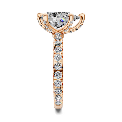 Anna Pavé Prong Solitaire Engagement Ring