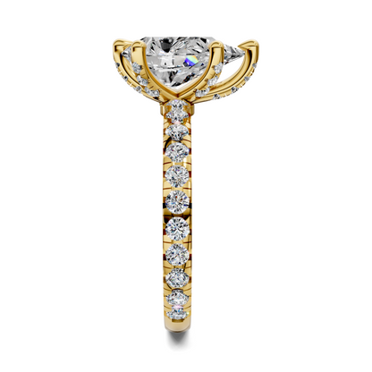 Anna Pavé Prong Solitaire Engagement Ring