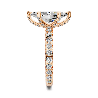 Anna Pavé Prong Solitaire Engagement Ring