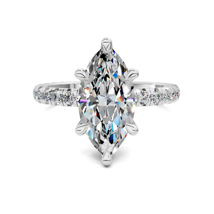 Anna Pavé Prong Solitaire Engagement Ring