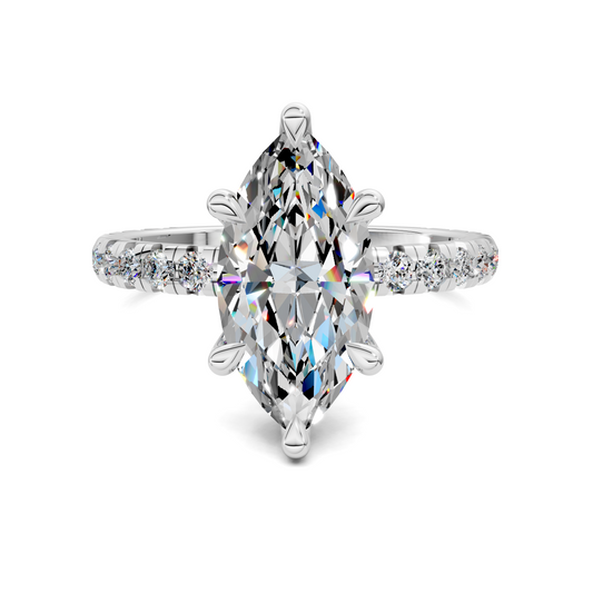 Anna Pavé Prong Solitaire Engagement Ring