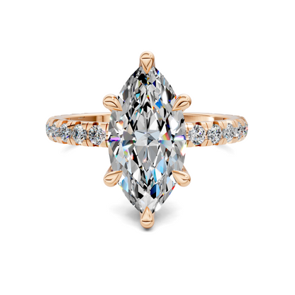 Anna Pavé Prong Solitaire Engagement Ring