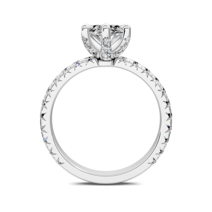 Anna Pavé Prong Solitaire Engagement Ring