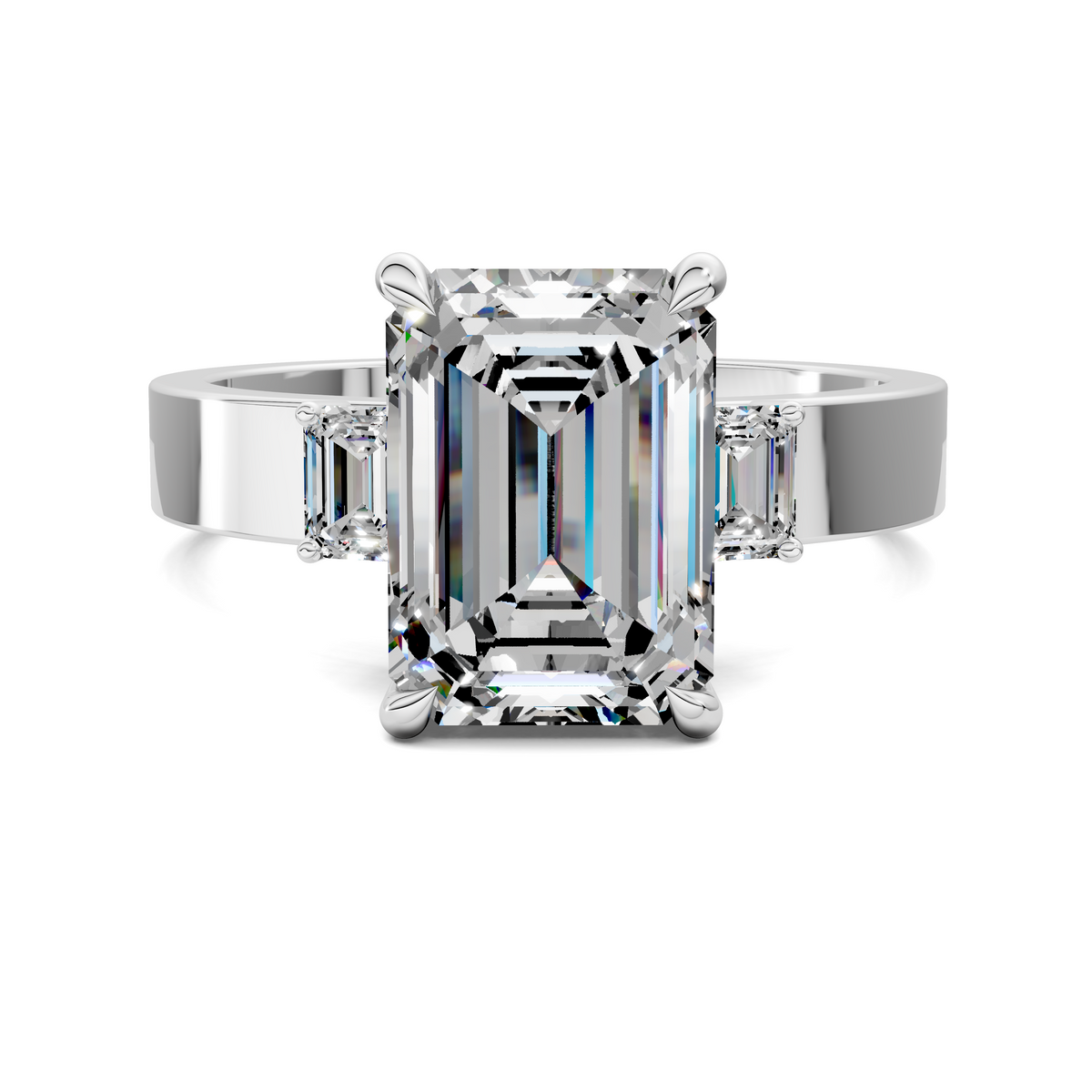 Iris Bold Three-Stone Engagement Ring