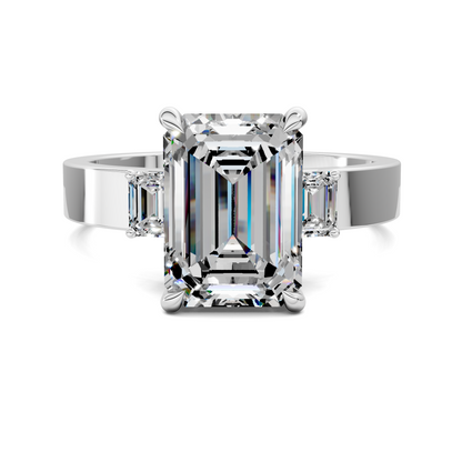 Iris Bold Three-Stone Engagement Ring