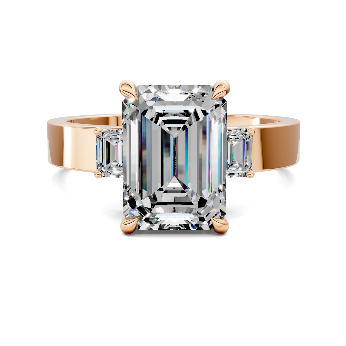 Iris Bold Three-Stone Engagement Ring