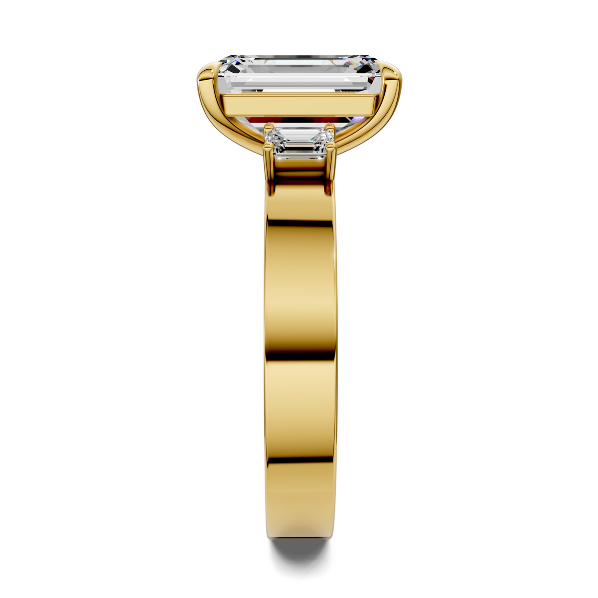 Iris Bold Three-Stone Engagement Ring