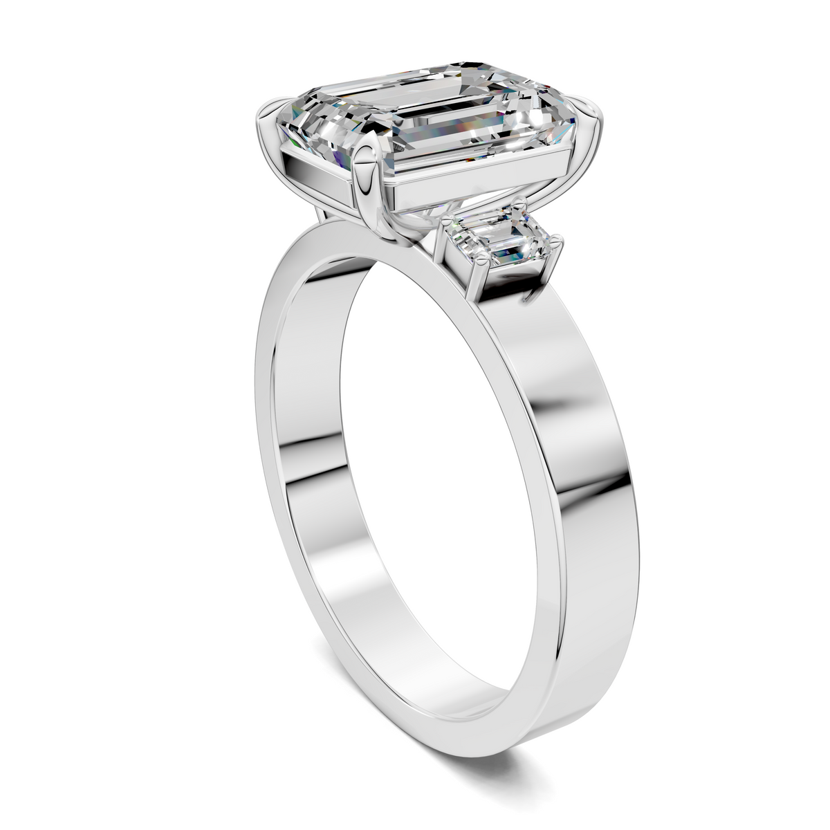 Iris Bold Three-Stone Engagement Ring