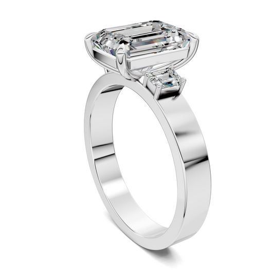 Iris Bold Three-Stone Engagement Ring