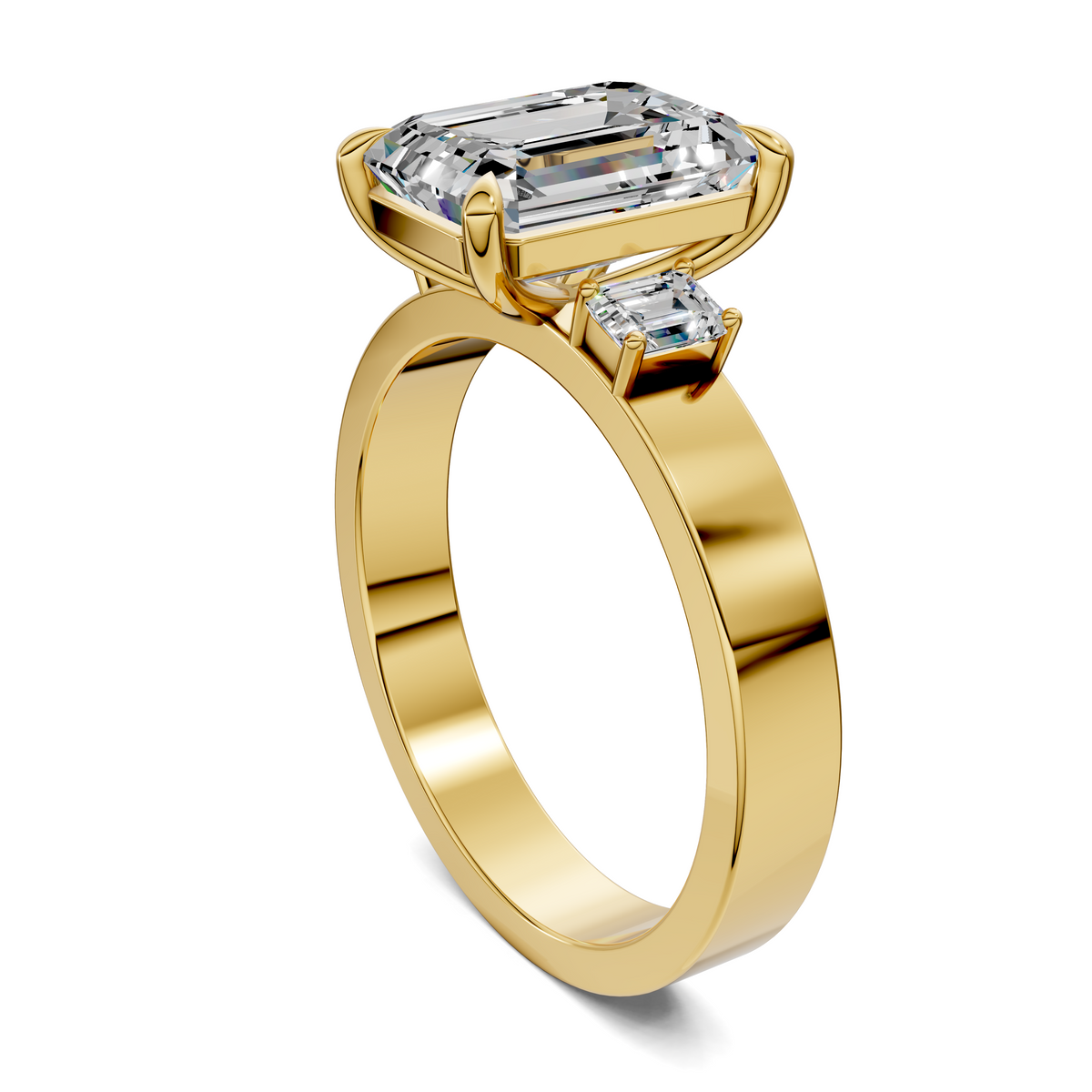 Iris Bold Three-Stone Engagement Ring