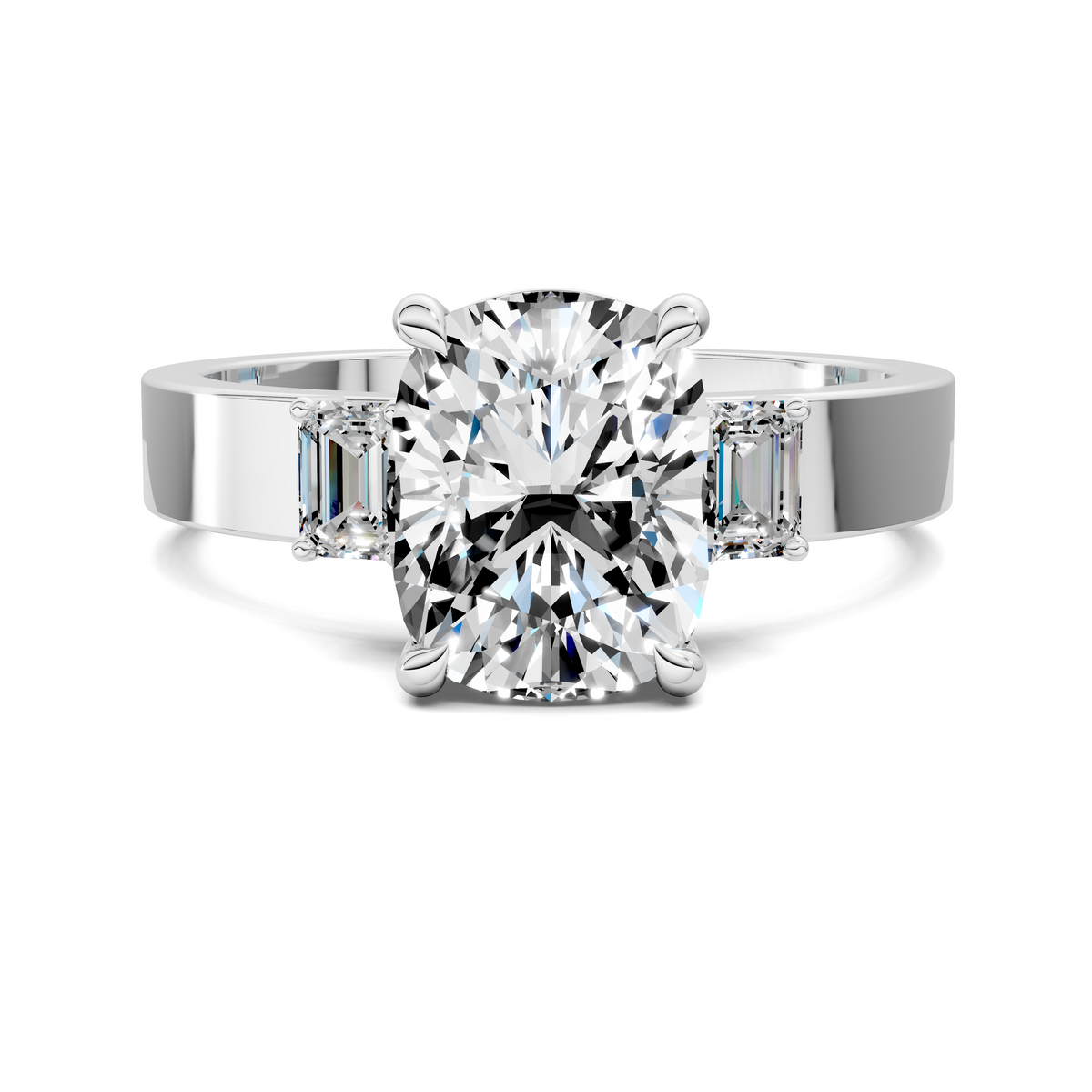 Iris Bold Three-Stone Engagement Ring