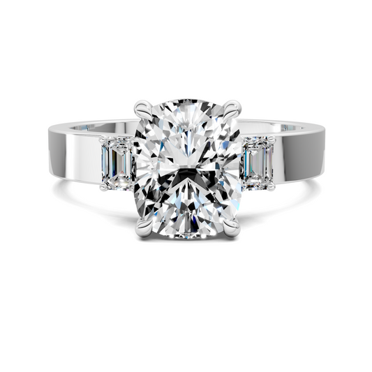 Iris Bold Three-Stone Engagement Ring