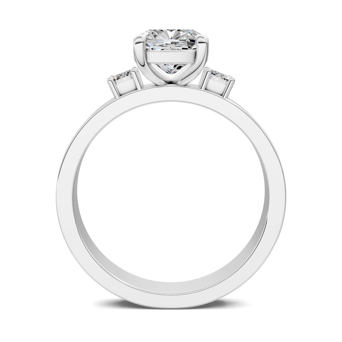 Iris Bold Three-Stone Engagement Ring