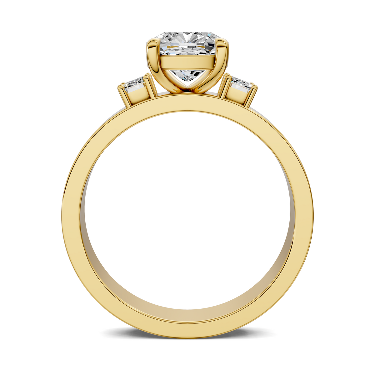 Iris Bold Three-Stone Engagement Ring