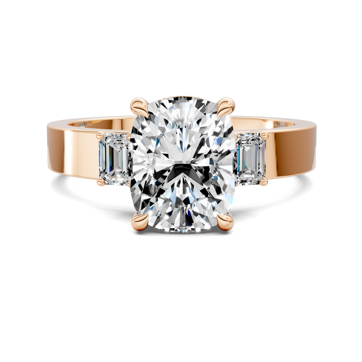 Iris Bold Three-Stone Engagement Ring