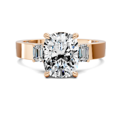 Iris Bold Three-Stone Engagement Ring